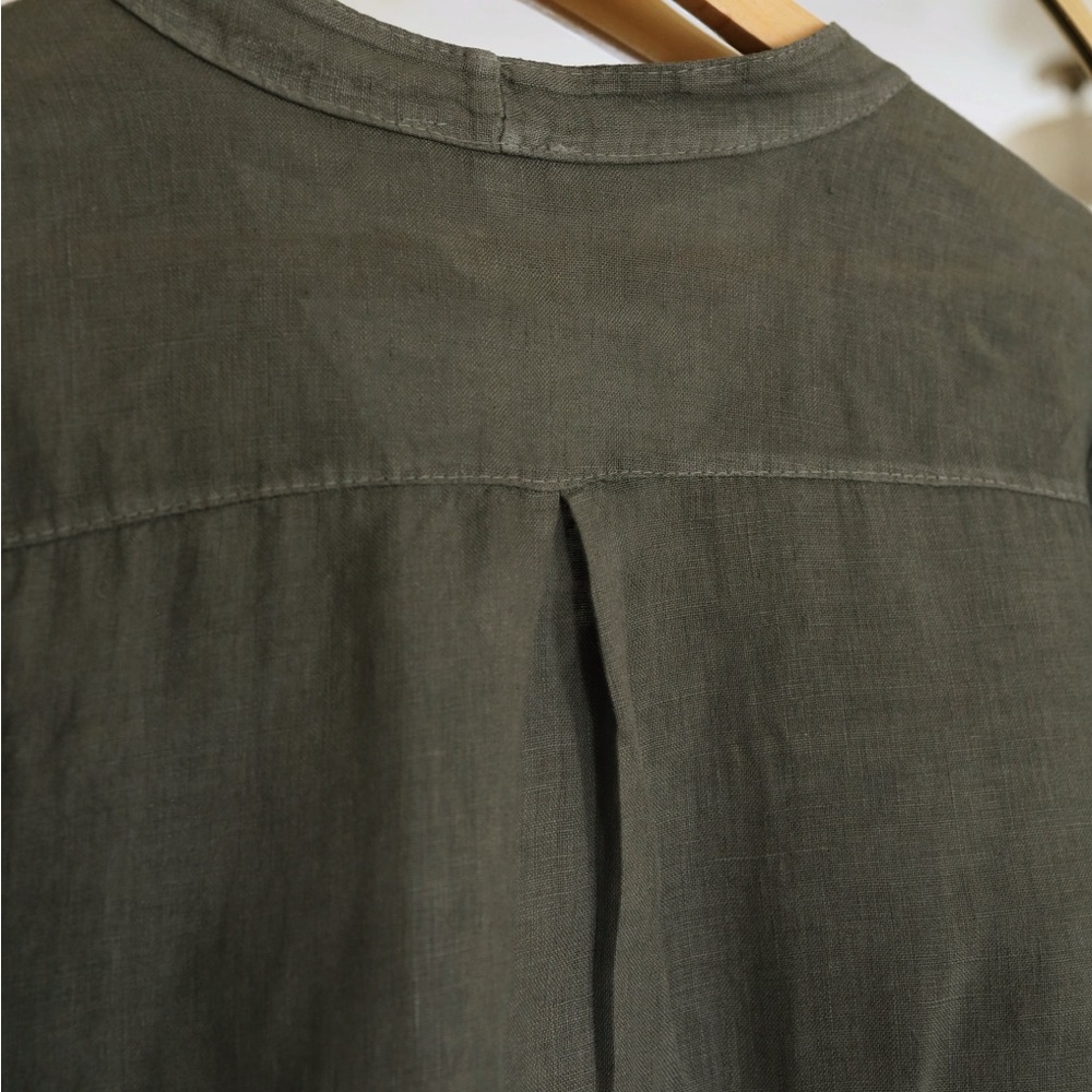 100% Linen Green Top - Picture 3 of 6